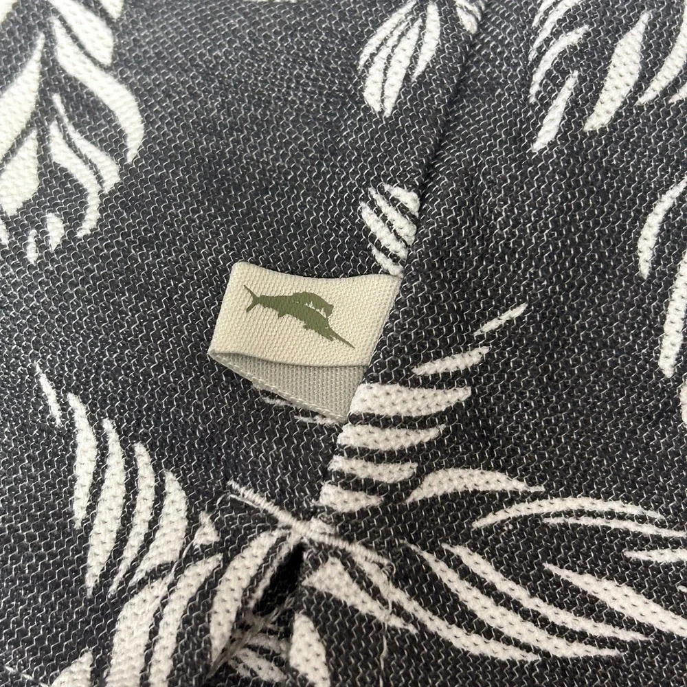Tommy Bahama Hawaiian Tiki Shirt Monochrome Tropical Leaf Pattern Print - Picture 10 of 13